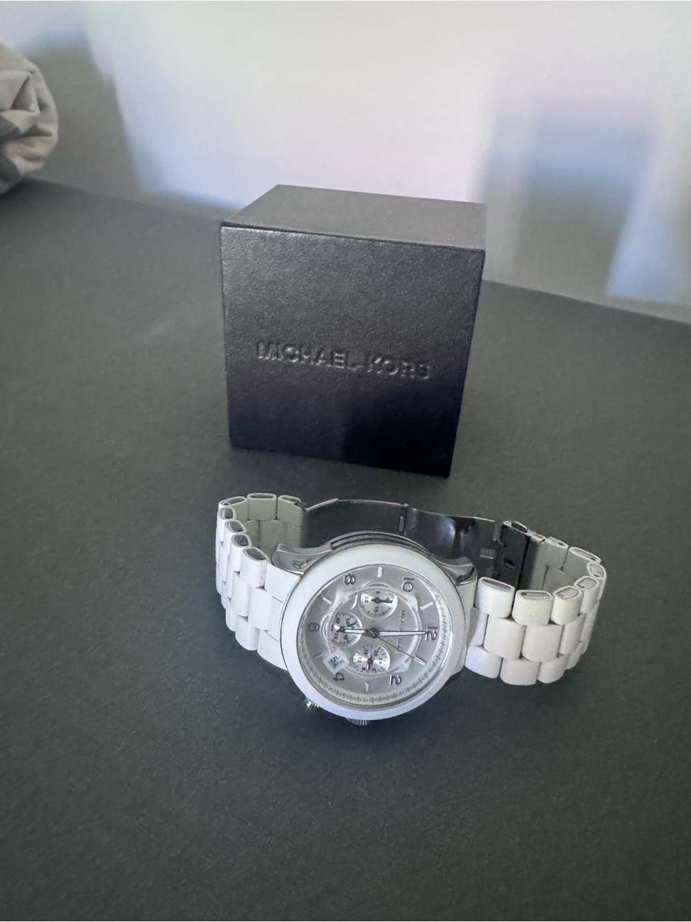 Michael Kors Women’s Silver-Tone Chronograph Bracelet Watch